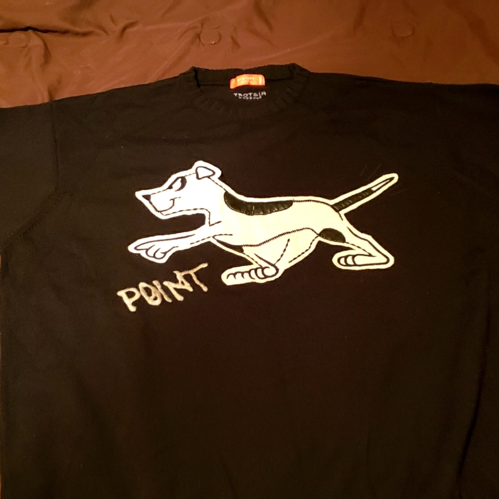 History Iceberg knit sweater, 2xl, black w/ patch